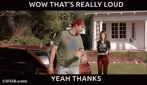 Man And Woman In Front Of Car And House GIF