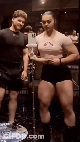 Man And Woman In Gym GIF