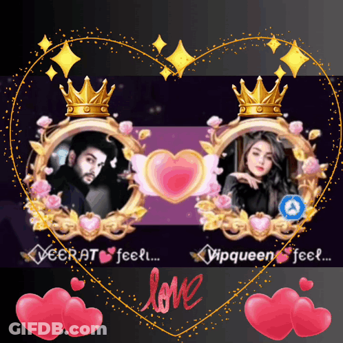 Man And Woman In Heart Saying Love GIF
