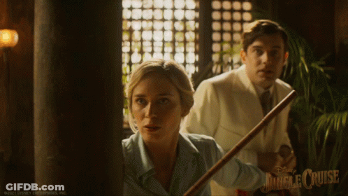 Man And Woman In Jungle Cruise Movie GIF