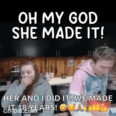 Man And Woman In Kitchen, Woman Covering Mouth GIF