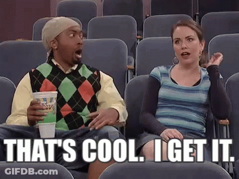 Man And Woman In Stadium Saying That's Cool GIF