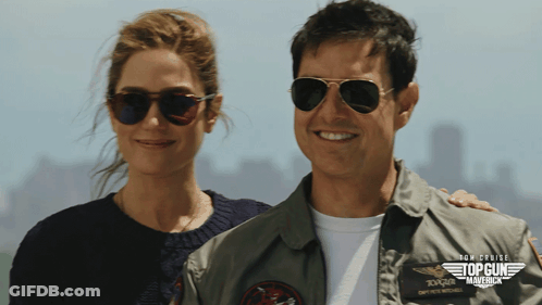 Man And Woman In Sunglasses Top Gun Maverick Jacket GIF