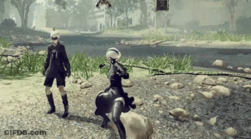 Man And Woman In Video Game Scene GIF