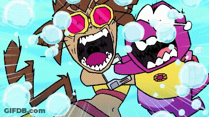 Man And Woman In Water With Bubbles GIF