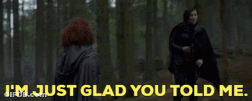 Man And Woman In Woods Talking GIF