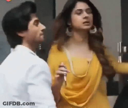 Man And Woman In Yellow Dress GIF