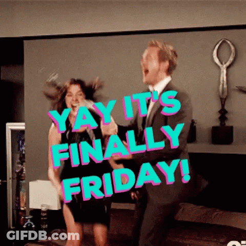 Man And Woman Jumping Saying Yay It's Finally Friday GIF