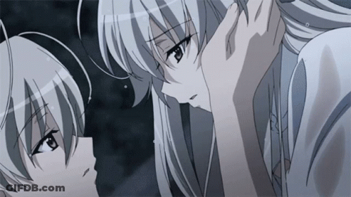 Man And Woman Kissing And Smoking GIF