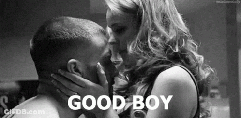 Man And Woman Kissing Black And White Good Boy GIF