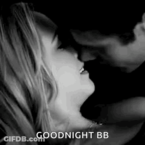 Man And Woman Kissing Black And White Goodnight Bb GIF