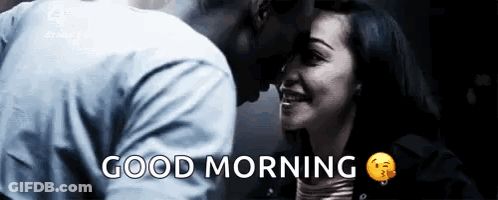 Man And Woman Kissing Good Morning GIF