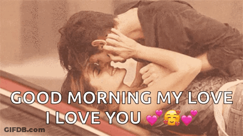 Man And Woman Kissing Good Morning Love GIF