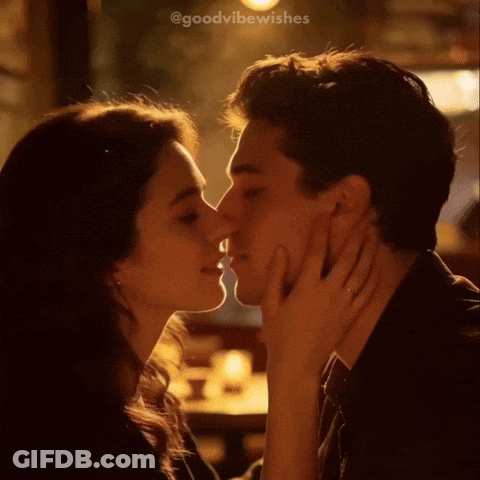 Man And Woman Kissing Good Vibe Wishes GIF