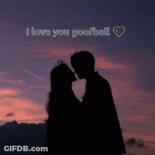 Man And Woman Kissing I Love You Goofball GIF