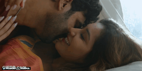 Man And Woman Kissing In Bed Pranay Varma GIF