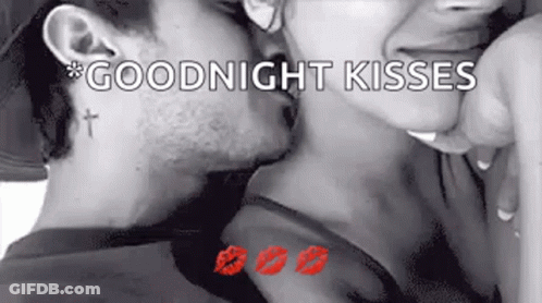 Man And Woman Kissing In Black And White Goodnight Kisses GIF