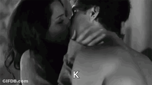 Man And Woman Kissing In Hallway With Efyam4ever GIF