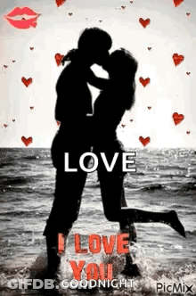 Man And Woman Kissing In Water GIF