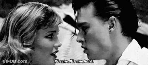 Man And Woman Kissing 'Kiss Me Hard GIF