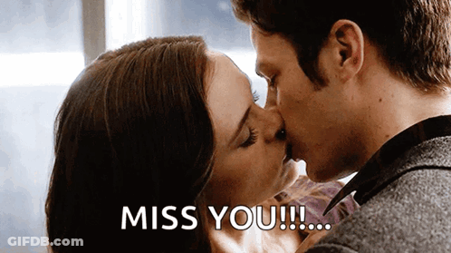 Man And Woman Kissing Miss You GIF