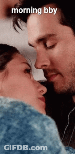 Man And Woman Kissing Morning Bby GIF