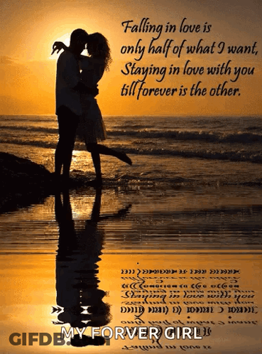 Man And Woman Kissing On Beach GIF