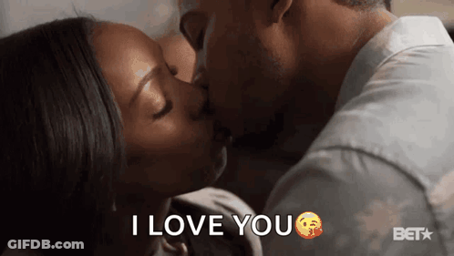 Man And Woman Kissing Saying I Love You GIF