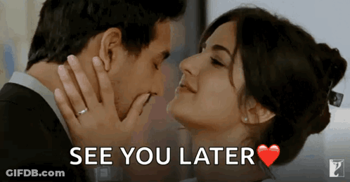 Man And Woman Kissing See You Later GIF