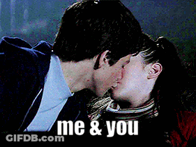 Man And Woman Kissing With Me & You GIF