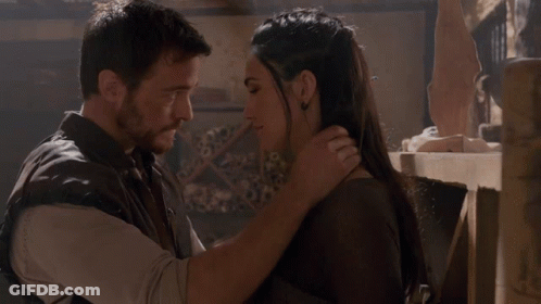 Man And Woman Kissing With Mouths Open GIF