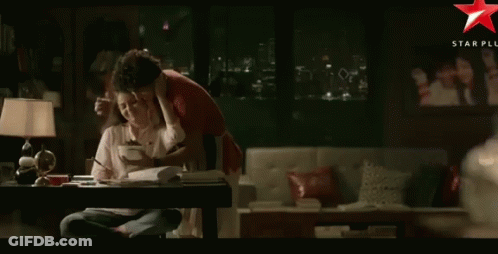 Man And Woman Kissing With Star GIF