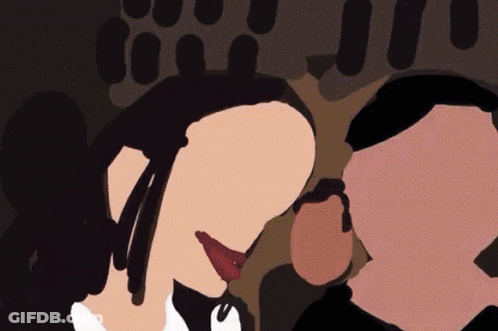 Man And Woman Kissing With Tongue Out GIF