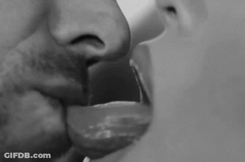 Man And Woman Kissing With Tongues Out GIF