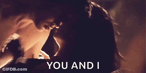 Man And Woman Kissing With You And I GIF