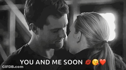 Man And Woman Kissing With You And Me Soon GIF