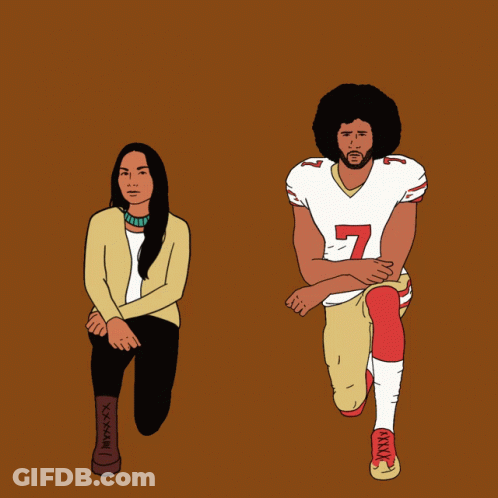 Man And Woman Kneeling With Word Together GIF