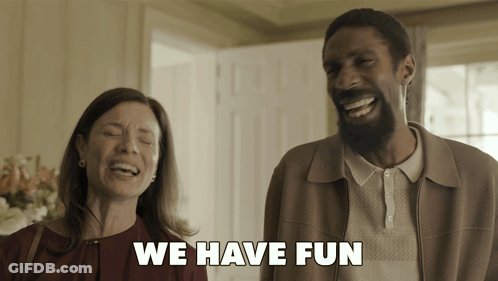 Man And Woman Laughing We Have Fun GIF