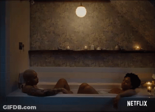 Man And Woman Laying In Bathtub Netflix GIF