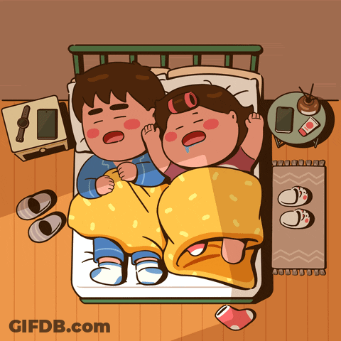 Man And Woman Laying In Bed GIF