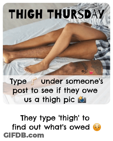 Man And Woman Laying On Bed Thigh Thursday GIF