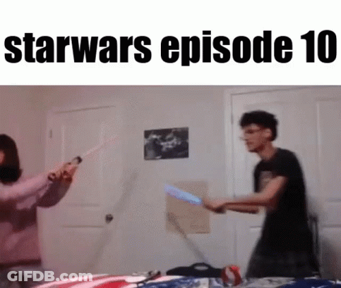 Man And Woman Lightsaber Fight Star Wars Episode 10 GIF