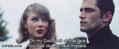 Man And Woman Look At Each Other Oh My God Look At That Face You Look Like My Next Mi GIF