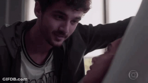 Man And Woman Looking At Each Other GIF