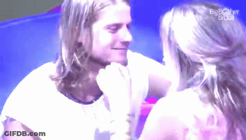 Man And Woman Looking At Each Other Big Brother Brasil GIF