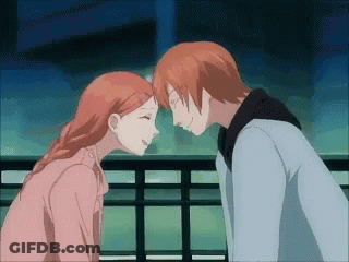 Man And Woman Looking At Each Other Eyes Closed GIF