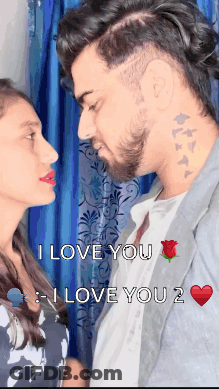 Man And Woman Looking At Each Other I Love You GIF