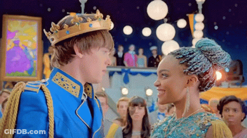 Man And Woman Looking At Each Other In Ballroom GIF