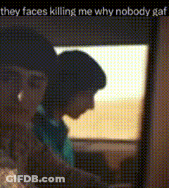 Man And Woman Looking At Each Other In Car GIF