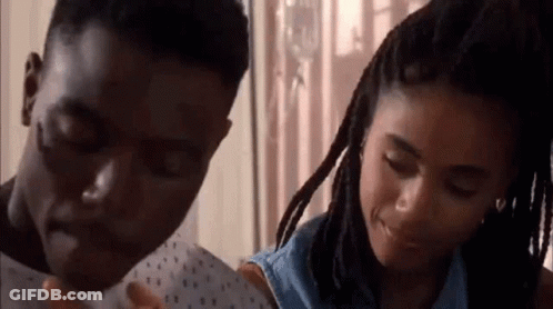 Man And Woman Looking At Each Other In Hospital Room GIF